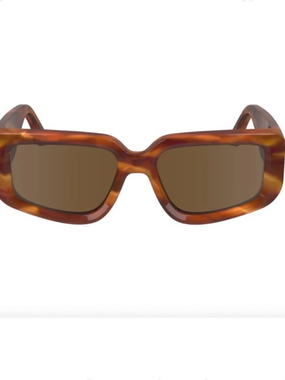 Victoria Beckham Tortoiseshell Square-Frame Sunglasses with Gold VB Accent